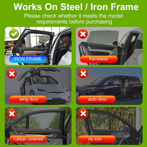 Car Window Shades, 2 Pack Magnetic Car Sun Shades with 7 Strong Magnets, Double Layer Car Rear/Side Window Sunshade -2-in-1 Full Covers/Half Shade Back Auto Window Privacy Curtains for Baby Protection in Saudi Arabia