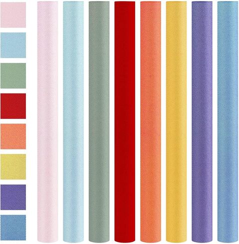 Newwiee 8 Pcs 9" x 24" Patch Twill Iron on Patches for Clothes Twill Machine Embroidery Patches Sew on Iron Clothing Fabric Repair Patch for Clothes Jacket Bags Sewing Decor (Color 2) in Kuwait