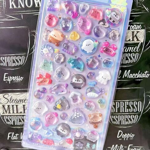 1Pc 3D Cute Stickers Cartoon Little Animal Stickers Cute Mini Puffy Reusable Tiny Patch for Scrapbooks Planner Journals Laptops Phone Case Decoration in Kuwait