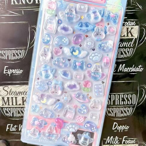 1Pc 3D Cute Stickers Cartoon Little Animal Stickers Cute Mini Puffy Reusable Tiny Patch for Scrapbooks Planner Journals Laptops Phone Case Decoration in Kuwait