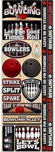 Reminisce Signature Series Cardstock Combo Stickers, 4.25 by 12-Inch, Bowling in Kuwait