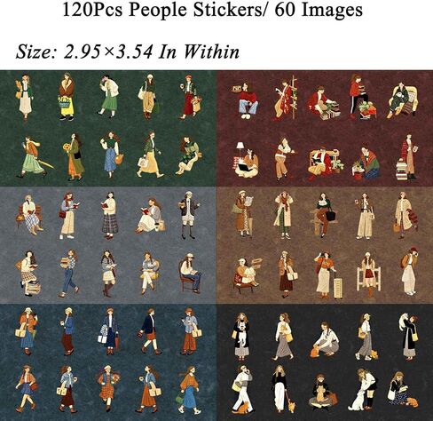 120Pcs Vintage Girl Scrapbook Stickers, Aesthetic Embroidery-Style Fashion Girl Stickers for Junk Journal, Scrapbooking, Journaling, Planner, Bujo & Collage Supplies in Saudi Arabia
