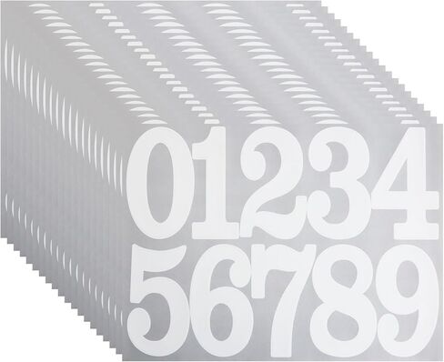 20 Sheets 3-Inch Black Number Stickers, 200 Pieces Self-Adhesive and Waterproof Large Numbers Sticker Decals for House Address, Mailbox, Warehouse, Outdoor Signs, Classification in Saudi Arabia