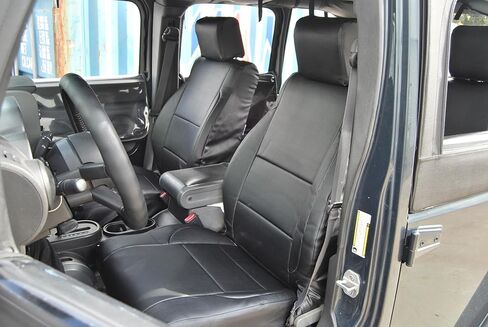 Iggee for Jeep Wrangler JK 4Doors 2007-2010 Black Color Artificial Leather Custom Made Original fit 2 Front seat Covers (Pair) in Kuwait