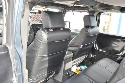 Iggee for Jeep Wrangler JK 4Doors 2007-2010 Black Color Artificial Leather Custom Made Original fit 2 Front seat Covers (Pair) in Kuwait