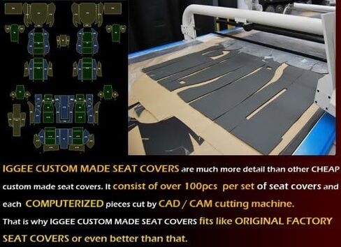 Iggee for Jeep Wrangler JK 4Doors 2007-2010 Black Color Artificial Leather Custom Made Original fit 2 Front seat Covers (Pair) in Kuwait
