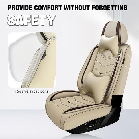 Car Seat Cover for Land Rover Range Rover 2000-2026, Seat Covers Full Set,Non-Slip Waterproof seat Cover,Wear-Resistant Nappa Leather car seat Covers. (Luxury 5 Seats/Beign) in Saudi Arabia