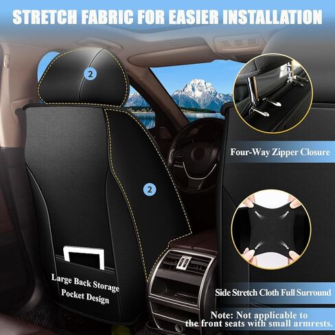 for Buick Envision Seat Covers 2016-2025, 5 Seats Full Set, Waterproof Seat Protector, Ergonomic Waist Support, for Buick Envision Accessories Decoration, Black in Saudi Arabia