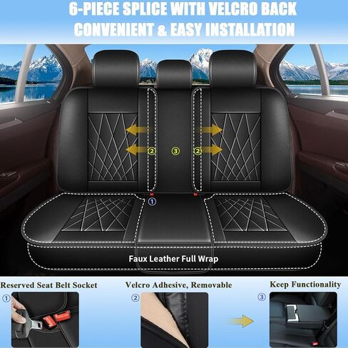for Buick Envision Seat Covers 2016-2025, 5 Seats Full Set, Waterproof Seat Protector, Ergonomic Waist Support, for Buick Envision Accessories Decoration, Black in Saudi Arabia