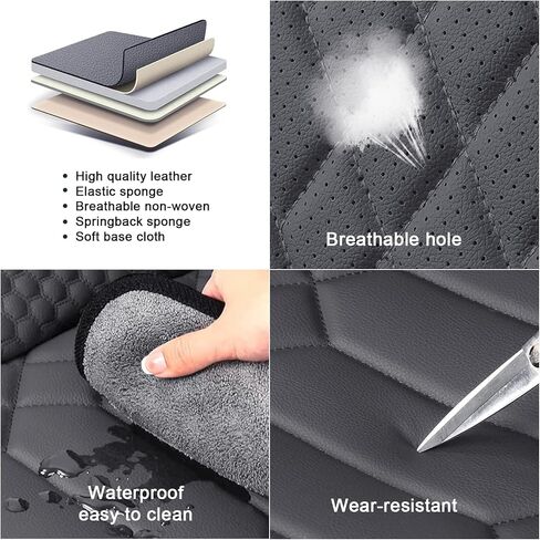 Seat Covers for Hyundai Tucson 2005-2026, Durable Faux Leather Seat Cover, Waterproof Full Coverage Car Seat Covers Front Set (Gray & White) in Saudi Arabia