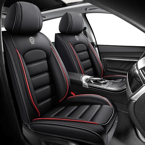 Seat Covers for Hyundai Tucson 2005-2026, Durable Faux Leather Seat Cover, Waterproof Full Coverage Car Seat Covers Front Set (Gray & White) in Saudi Arabia