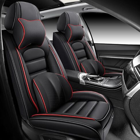 Seat Covers for Hyundai Tucson 2005-2026, Durable Faux Leather Seat Cover, Waterproof Full Coverage Car Seat Covers Front Set (Gray & White) in Saudi Arabia