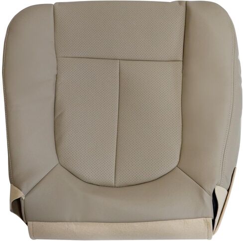 SecosAutoparts Driver Bottom Perforated Leather Seat Cover Tan & Top Lean Back Compatible with Ford F150 Lariat 2009 2010 2011 2012 2013 2014 in Kuwait