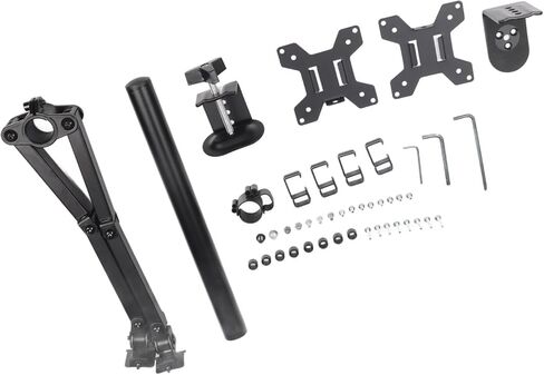 Dual LCD Monitor Desk Mount Stand, Fully Adjustable Computer Monitor Stand for Screens up to 27 Inches with 180° Swivel and Tilt Function for Home Office Use in Saudi Arabia