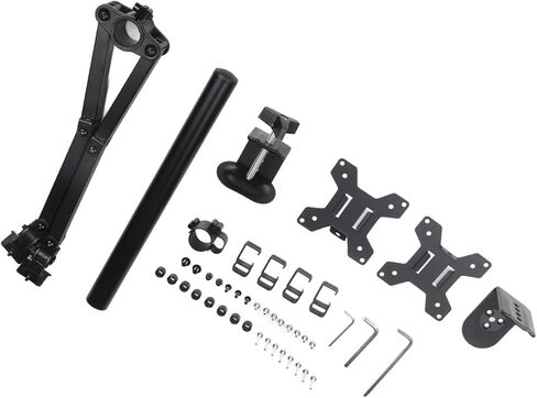 Dual LCD Monitor Desk Mount Stand, Fully Adjustable Computer Monitor Stand for Screens up to 27 Inches with 180° Swivel and Tilt Function for Home Office Use in Saudi Arabia