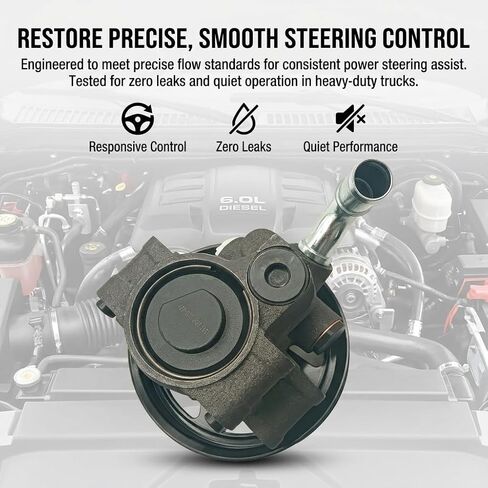 Power Steering Pump Compatible with Ford Excursion F250 F350 Super Duty 2003-2007 6.0L V8# 60-6741P in Kuwait