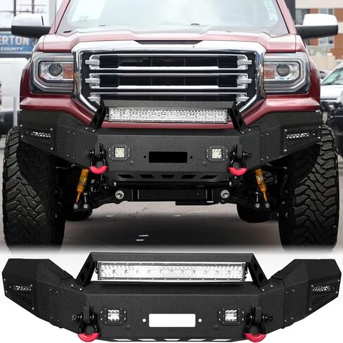 Vijay Front Bumper Fits 2016-2018 GMC Sierra 1500 and 2019 GMC Sierra 1500 Limited with Winch Plate and Lights in Saudi Arabia