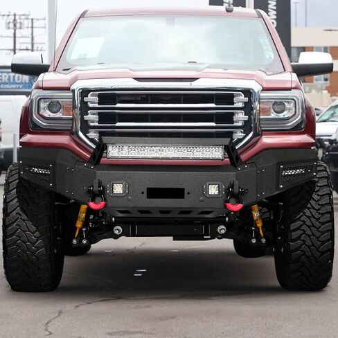 Vijay Front Bumper Fits 2016-2018 GMC Sierra 1500 and 2019 GMC Sierra 1500 Limited with Winch Plate and Lights in Saudi Arabia