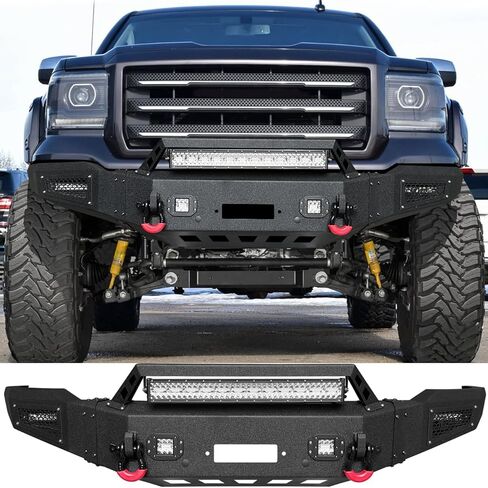Vijay Front Bumper Fits 2016-2018 GMC Sierra 1500 and 2019 GMC Sierra 1500 Limited with Winch Plate and Lights in Saudi Arabia