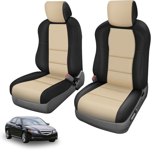 SAPUBK Custom-Fit Front Seat Covers Replace for 2004-2008 Acura TL, Driver and Passenger Premium Leather with Composite Soft Foam Lining Seat Cover in Kuwait