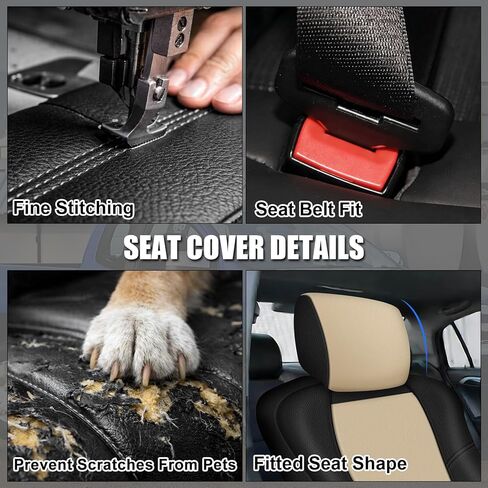 SAPUBK Custom-Fit Front Seat Covers Replace for 2004-2008 Acura TL, Driver and Passenger Premium Leather with Composite Soft Foam Lining Seat Cover in Kuwait