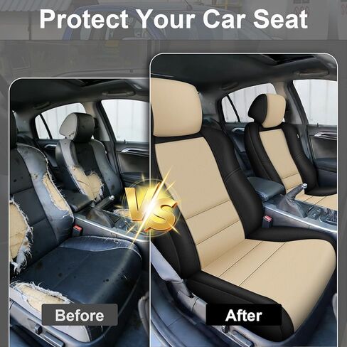 SAPUBK Custom-Fit Front Seat Covers Replace for 2004-2008 Acura TL, Driver and Passenger Premium Leather with Composite Soft Foam Lining Seat Cover in Kuwait