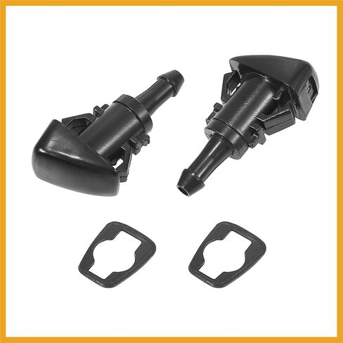 Front Windshield Wiper Nozzles for Subaru Impreza STI WRX with Gaskets - Pack of 2 Black Replacement in Kuwait