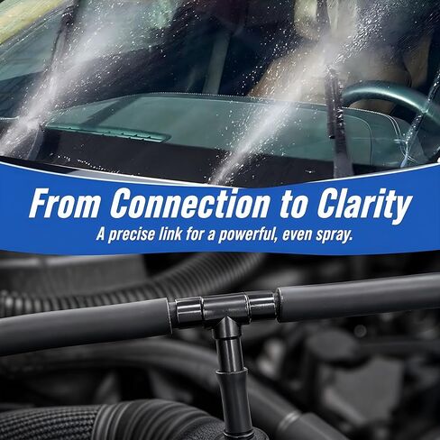 Windshield Washer Hose Kit, 4M Flexible Rubber Washer Fluid Tubing with 30PCS Hose Connectors, Replacement for Most Car Windshield Washer Tubing, Fits Cars SUVs Trucks in Saudi Arabia