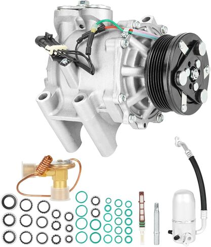 ILONPA New AC Air Conditioning Compressor with Clutch and Component Kit for GMC Envoy 2003-2009 4.2L (NOT for Denali Model), for Envoy XUV 04-05 4.2L, for Buick Rainier 04-07, 4.2L Only, for KT4404 in Kuwait
