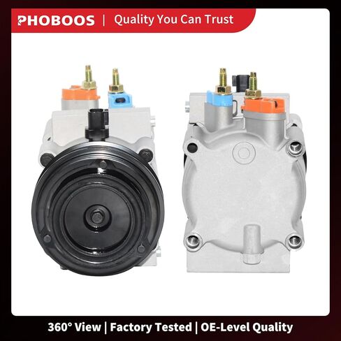 ضاغط تكييف الهواء PHOBOOS مع قابض متوافق مع Ford E-150، E-250، E-350 Super Duty، E-450 Super Duty، Mustang، 2007-2019، تبريد سريع، ضوضاء منخفضة، تركيب سهل، Ref.67198 in Kuwait