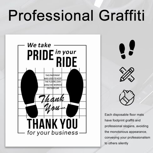 50PCS 16"x20" Paper Floor Mats for Cars Detail,Disposable Car Floor Mats with Delicate Graffiti for Dirt Protection,Essential Paper Car Floors Mat as Cars Detailing Supplies in Saudi Arabia