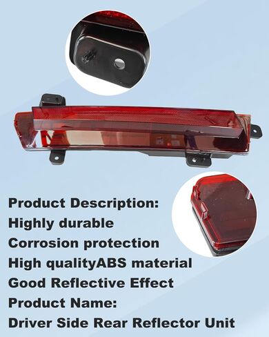 Rear Bumper Reflector Light Lamp , Rear Reflector Unit Compatible with 2015 2016 2017 2018 2019 2020 Cadillac Escalade / Escalade ESV Rear Reflector Unit Replaces # GM1184123 84240626 (Driver Side) in Kuwait