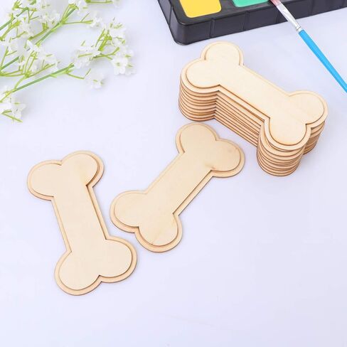 Dog Bone Wood Unfinished Wood DIY Craft (4.3 x 2.2 in, 20pcs) in Saudi Arabia