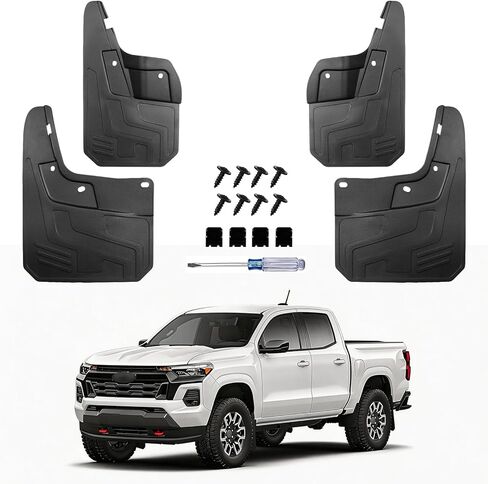 No Drill Mud Flaps Fit for 2023-2026 Chevrolet Colorado Z71 WT LT, Heavy Duty Front & Rear Splash Guards OEM Style Black Mud Guards Compatible with Chevy Colorado Accessories (Not Fit for GMC Canyon) in Saudi Arabia