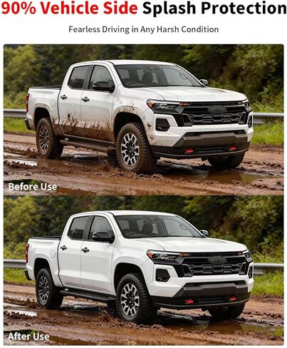 No Drill Mud Flaps Fit for 2023-2026 Chevrolet Colorado Z71 WT LT, Heavy Duty Front & Rear Splash Guards OEM Style Black Mud Guards Compatible with Chevy Colorado Accessories (Not Fit for GMC Canyon) in Saudi Arabia