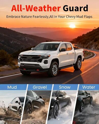 No Drill Mud Flaps Fit for 2023-2026 Chevrolet Colorado Z71 WT LT, Heavy Duty Front & Rear Splash Guards OEM Style Black Mud Guards Compatible with Chevy Colorado Accessories (Not Fit for GMC Canyon) in Saudi Arabia