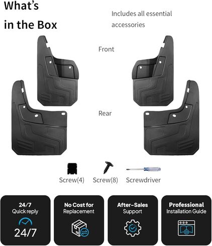 No Drill Mud Flaps Fit for 2023-2026 Chevrolet Colorado Z71 WT LT, Heavy Duty Front & Rear Splash Guards OEM Style Black Mud Guards Compatible with Chevy Colorado Accessories (Not Fit for GMC Canyon) in Saudi Arabia