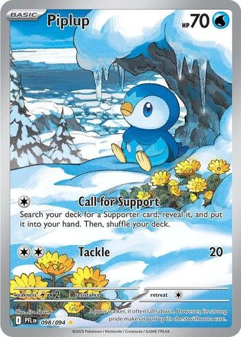 Pokemon - Piplup 098/094 - Phantasmal Flames - Illustration Rare - Foil - Single Card in Saudi Arabia