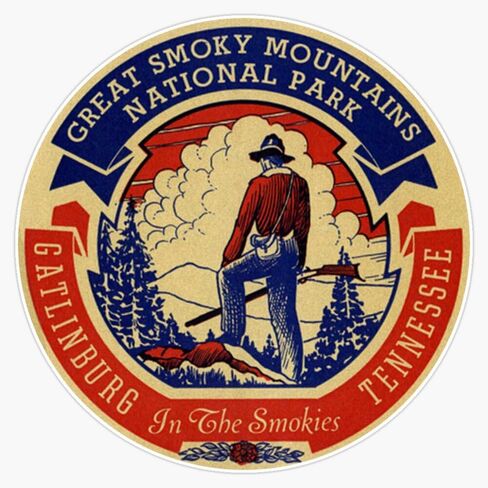 Gatlinburg Great Smoky Mountains National Park Vintage Travel Decal Sticker Bumper Sticker Vinyl Decal 5" in Kuwait