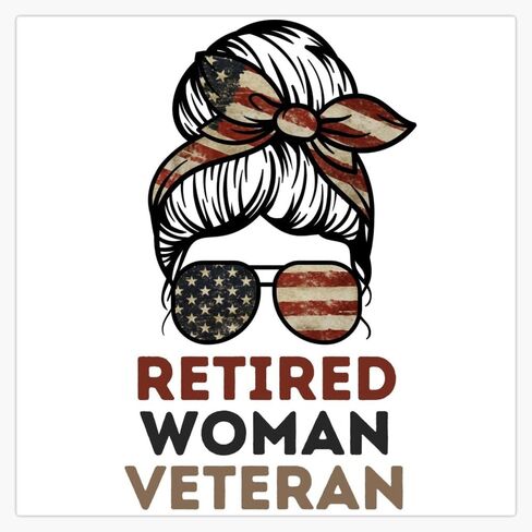 LAD Studio Retired Woman Veteran Sticker Bumper Sticker Vinyl Decal 5"" in Saudi Arabia