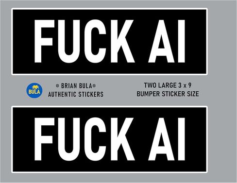 صفقات ورقة ملصقات Fuck AI، اختر ملصقات مكافحة الذكاء الاصطناعي الكبيرة والصغيرة (9 ملصقات) in Kuwait