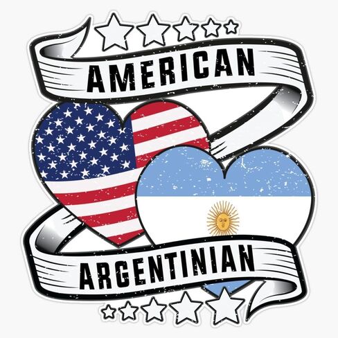 Argentinian American Flag Shirt Half Argentinian and Half American Sticker Vinyl Decal Bumper Sticker 5" in Saudi Arabia