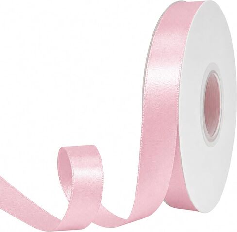 Light Pink Satin Ribbon 7/8 Inch x 50 Yards Fabric Ribbon for Flower Bouquet Gift Wrapping Crafts Valentine's Day Easter Wedding Decor in Saudi Arabia