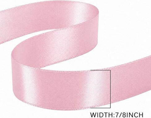 Light Pink Satin Ribbon 7/8 Inch x 50 Yards Fabric Ribbon for Flower Bouquet Gift Wrapping Crafts Valentine's Day Easter Wedding Decor in Saudi Arabia