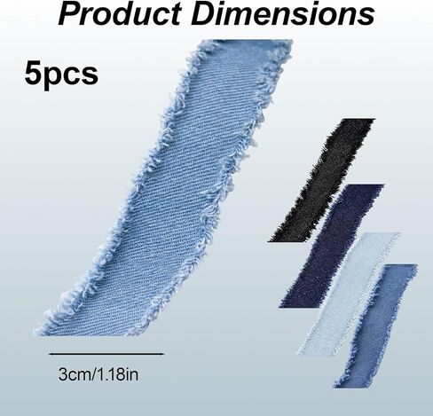 Denim Ribbon, 5 Rolls Assorted Colors, DIY Crafting Supplies for Clothing Accessories and Wedding Decor, Rustic Style Fabric Trim for Home Decor and Gift Wrapping, Durable Cotton Blend Material in Saudi Arabia