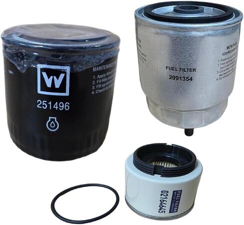 Oil Filter 251496 Fuel Filter 2091354 Fuel Filter Water Separator Filter 02164645 Kit Compatible with Wirtgen RD27-120 Tandem Roller Wacker Neuson DT25 Hamm HD10 HD12 HD13 HD14 Tandem Roller in Kuwait