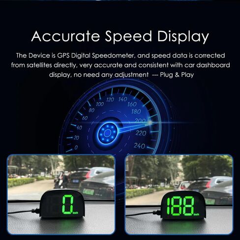 GoolRC Digital GPS Speedometer for Car, Kilometers/Miles Car Global Position System Speedometer Digital Display Speed Car HeadUp Display in Kuwait