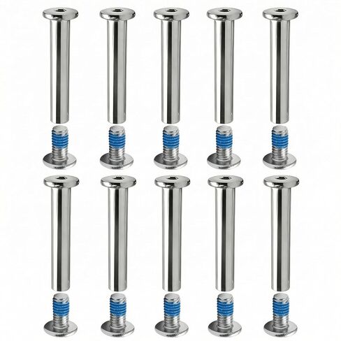 10 Pcs Inline Skate Axle Screws - 6mm Shaft Diameter (15/64'') Roller Blade Replacement Wheels Screws, 30mm Length Hex Socket Screws for 6mm Axles, Silver Tone Metal Skating Hardware in Saudi Arabia