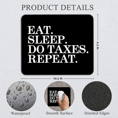 Funny Accounting Mouse Pad - Tax Accountant Preparer CPA Gifts Office Supplies Desk Decor, Square Waterproof Non-Slip Rubber Base Mousepad for Computers Office Accessories 7.9x9.5 Inch in Saudi Arabia