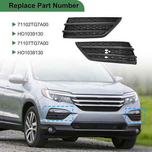 71102TG7A00 Fog Light Cover Outer Left Driver Side & Right Passenger Side Fit for Honda Pilot 2016 2017 2018# HO1039130 71107TG7A00 HO1038130 in Kuwait